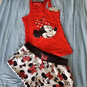Minnie Mouse sleepset lounge wear L NWT